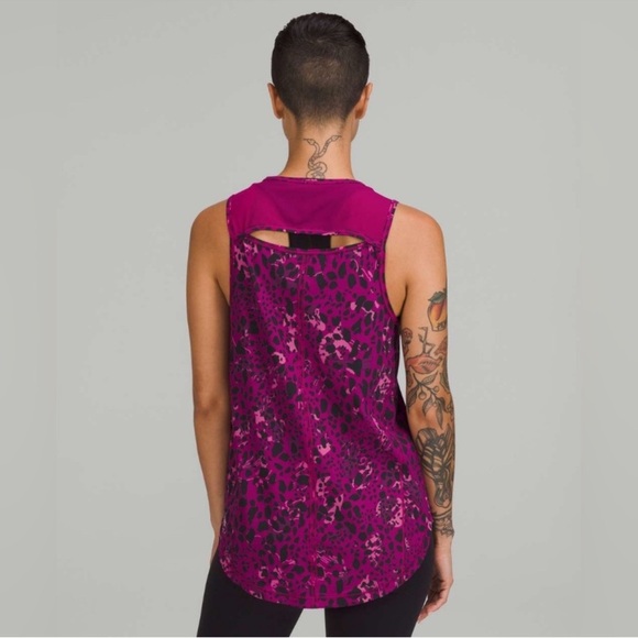Lululemon Sculp Tank Top Cheetah Print Magenta Purple - Picture 2 of 10